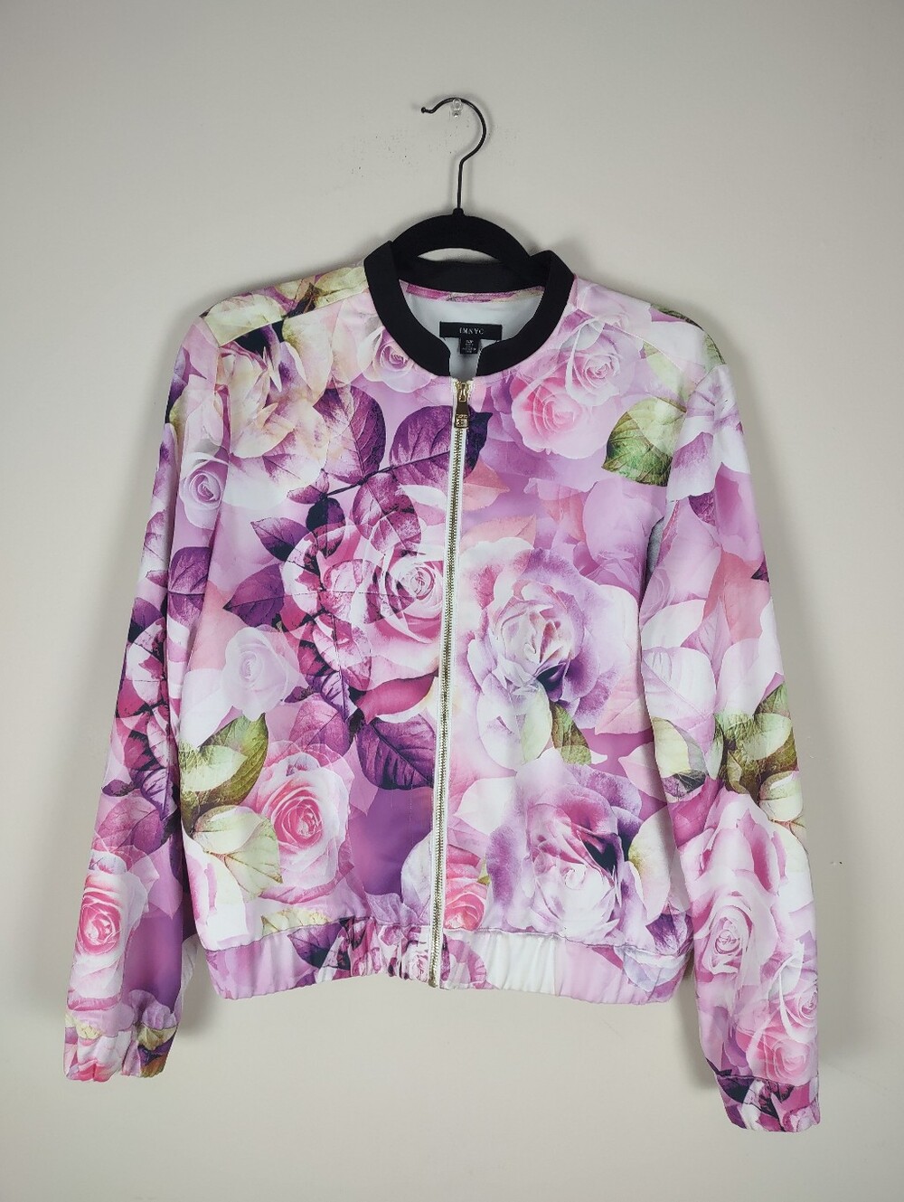 Floral Pink Bomber Jacket Size Small